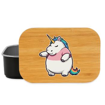 Licorne drôle - Boîte à goûter - noir - Devant