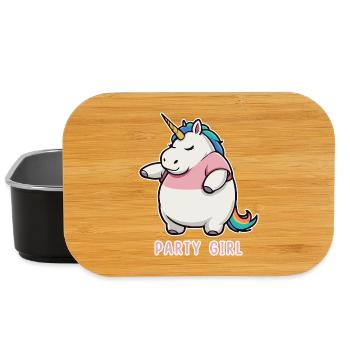 Einhorn Party Girl - Lunch Box - Schwarz - Vorne