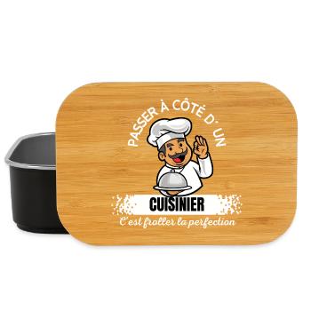 Chef cartoon: Passez à côté d’un cuisinier - Boîte à goûter - noir - Devant