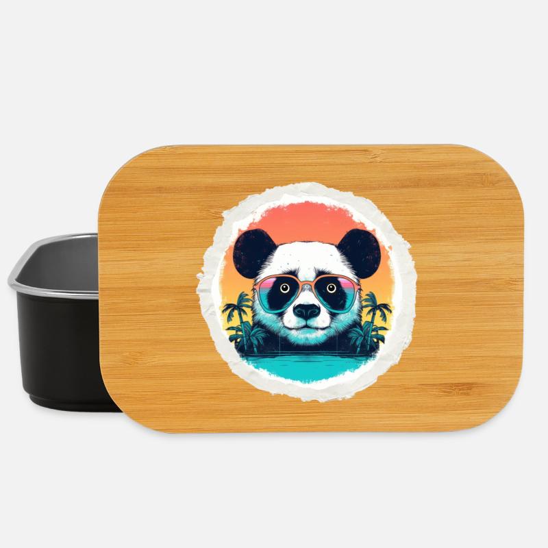 Bébé panda en vacances - Boîte à goûter - noir