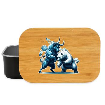 Finance Taureau Bear Fight Wall Street cadeau - Boîte à goûter - noir - Devant