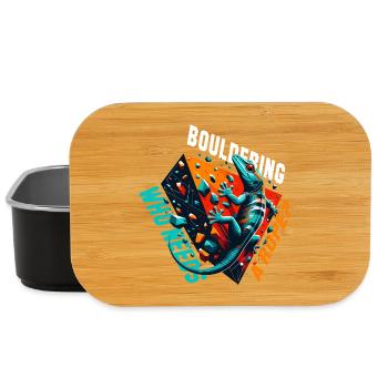 Bouldern Gecko Seil? Geschenk - Lunch Box - Schwarz - Vorne