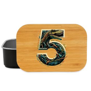 5 Jahre T-Rex 5. Geburtstag Geschenk - Lunch Box - Schwarz - Vorne