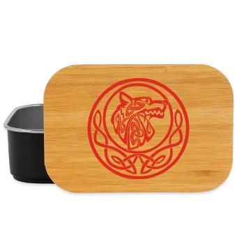 Roter Wolf Mondsymbol - Lunch Box - Schwarz - Vorne