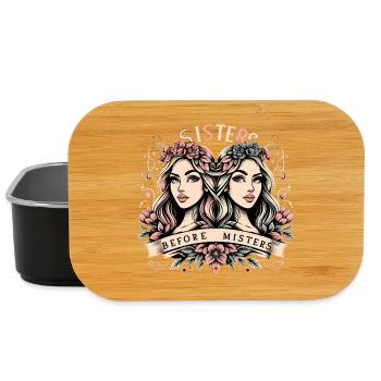 Sisters before Misters Freundinnen Geschenk - Lunch Box - Schwarz - Vorne