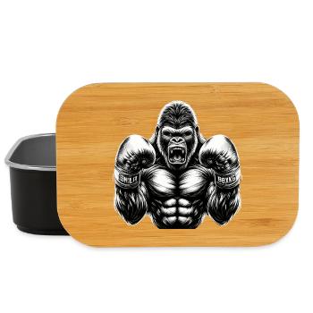 Gorilla Boxer Kämpfer Boxen Geschenk - Lunch Box - Schwarz - Vorne