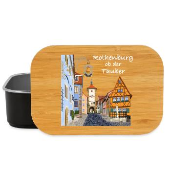 Rothenburg ob der Tauber, Bavière, Dessin - Boîte à goûter - noir - Devant