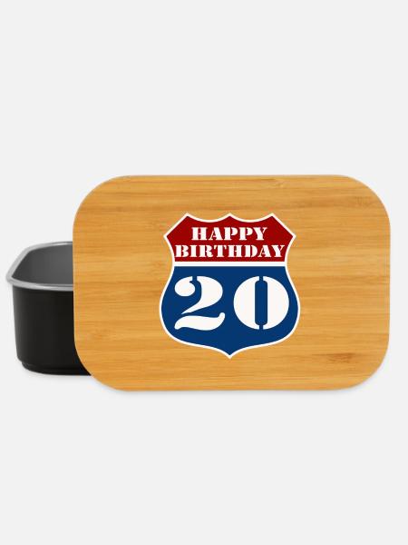 20. Geburtstag , Happy Birthday 20 US (25) - Lunch Box - Schwarz