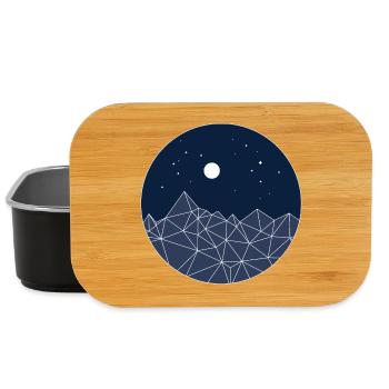 Minimal Mountains – Night Nature Aesthetic - Lunch Box - Schwarz - Vorne
