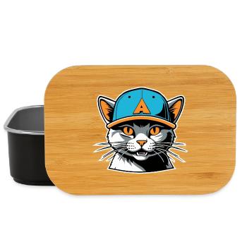 Chat dans un chapeau - Boîte à goûter - noir - Devant