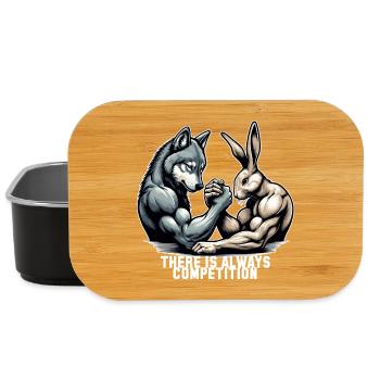 Bras de fer bras de fer loup et lapin cadeau - Boîte à goûter - noir - Devant