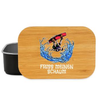Kitesurfer Surfing Statement Wakeboard Stunt Wave - Lunch Box - black - Front