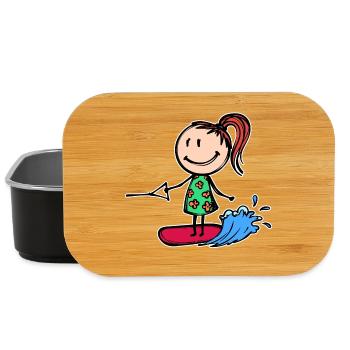 Surfboard, Wakeboard, Wave, Surfing, Water sports - Lunch Box - black - Front