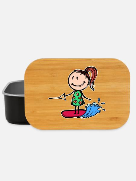 Surfboard Wakeboard Welle Wellenreiten Wassersport - Lunch Box - Schwarz