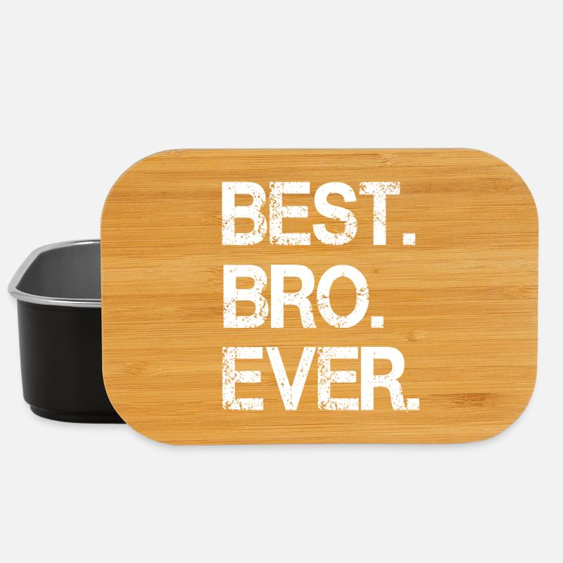 Bold Monochrome 'Best Bro Ever' Design - Lunch Box - black