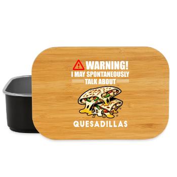 Warning I May Spontaneously Talk About Quesadillas - Lunch Box - black - Front
