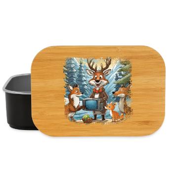 Waldtiere schauen Fernsehen - Lunch Box - Schwarz - Vorne