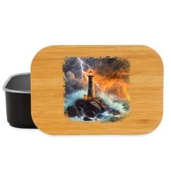 Lighthouse that shines out to sea at night - Lunch Box - black - Front