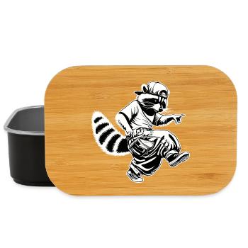 Hiphop-Waschbär - Lunch Box - Schwarz - Vorne