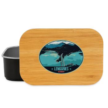 Illustration Sylvensteinsee in Lenggries, Bayern - Lunch Box - Schwarz - Vorne