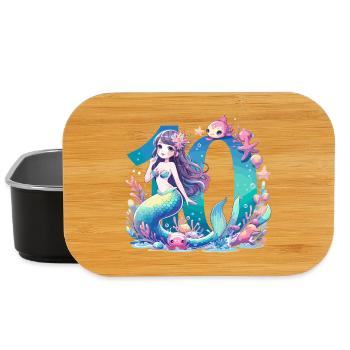 10 Years Mermaid Sweet Birthday Gift - Lunch Box - black - Front