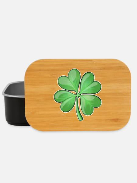 Vibrant Four-Leaf Clover Design - Lunch Box - black