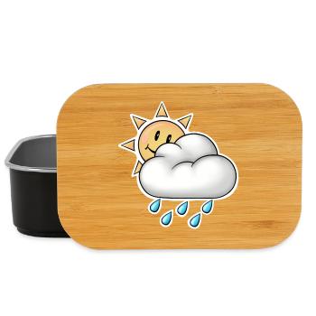 Cheerful Sun with Cloud Rain - Lunch Box - black - Front