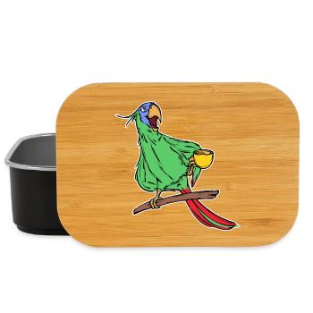 Papagei Vogel Tier Haustier Tropisch Zootiere - Lunch Box - Schwarz - Vorne