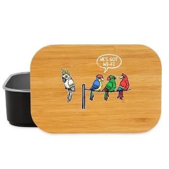 Animal Jungle Birds Parrot Statement Pet - Lunch Box - black - Front