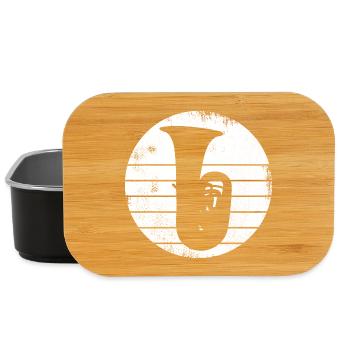 Tuba Drawing - Lunch Box - black - Front