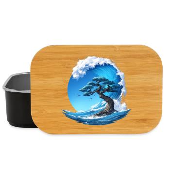 A tree under a wave - Lunch Box - black - Front