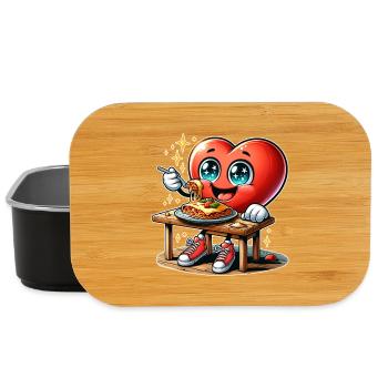 Lasagne Herz Italien Essen Kochen - Lunch Box - Schwarz - Vorne