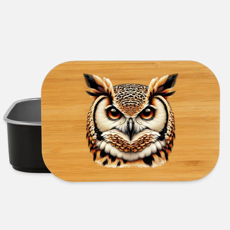 Eule - Lunch Box - Schwarz