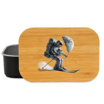 Astronaut Skifahrer - Lunch Box - Schwarz - Vorne