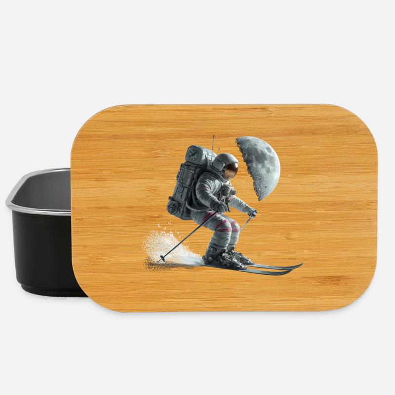 Astronaut Skifahrer - Lunch Box - Schwarz