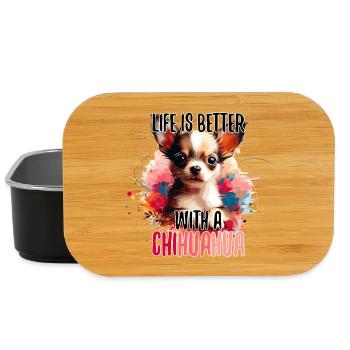 Chihuahua chiot mignon vie chien cadeau - Boîte à goûter - noir - Devant