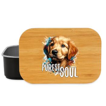 Golden Retriever Welpe reinste Seele Hund Geschenk - Lunch Box - Schwarz - Vorne