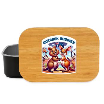 Australian kangaroo and quokka design - Lunch Box - black - Front