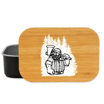 Forest Tree Lumberjack Woodworking Woodworking Axe - Lunch Box - black - Front