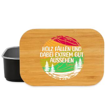 Bûcheron Woodland bois déclaration bois arbre de menuiserie - Boîte à goûter - noir - Devant