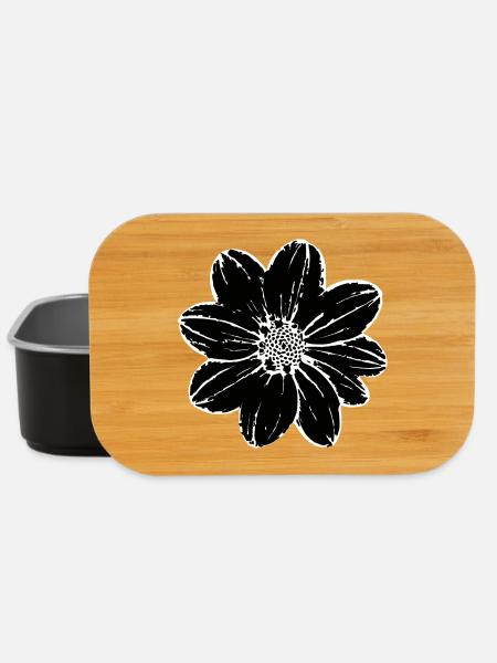 Blume schwarz Blumen schwarz Blüte - Lunch Box - Schwarz
