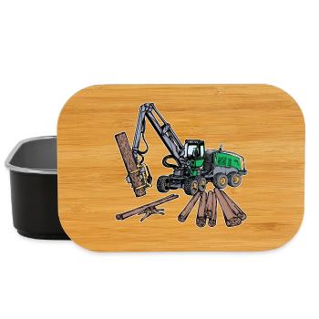 Wood Woodwork Woodwork Lumberjack Solid Cubic Meter - Lunch Box - black - Front