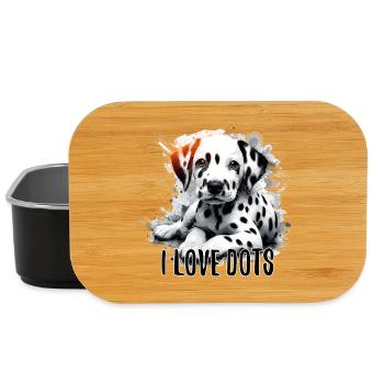 Dalmatiner Welpe Ich liebe Punkte Hund Geschenk - Lunch Box - Schwarz - Vorne