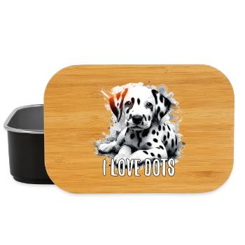 Dalmatiner Welpe Ich liebe Punkte Hund Geschenk - Lunch Box - Schwarz - Vorne