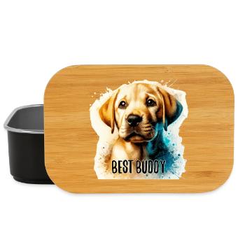 Labrador Retriever Puppy Cute Best Buddy - Lunch Box - black - Front