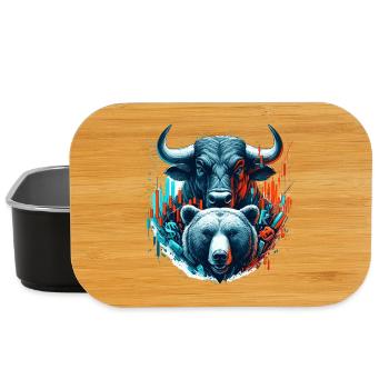 Finance Taurus Bear Stock Market Wall Street Gift - Lunch Box - black - Front