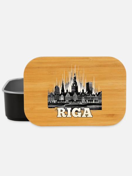 Riga Capital Lettonie Pays baltes cadeau - Boîte à goûter - noir