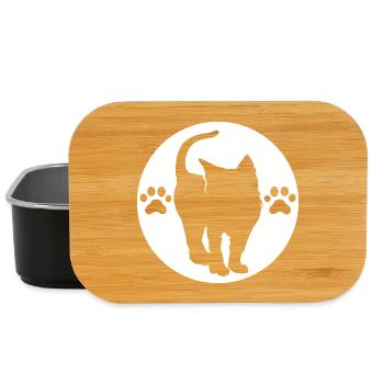Cat Logo, Paw Symbol, Crest Emblem, Graphic icon - Lunch Box - black - Front