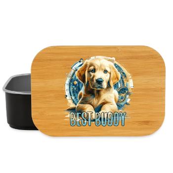 Golden Retriever Welpe süß Familienhund Geschenk - Lunch Box - Schwarz - Vorne
