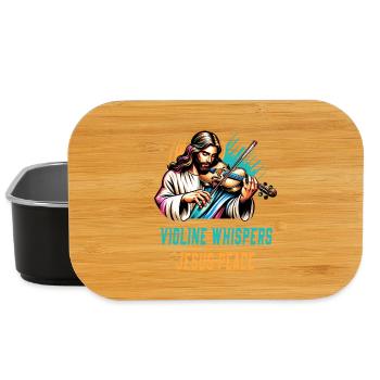 Violin whispers Jesus peace design - Lunch Box - black - Front